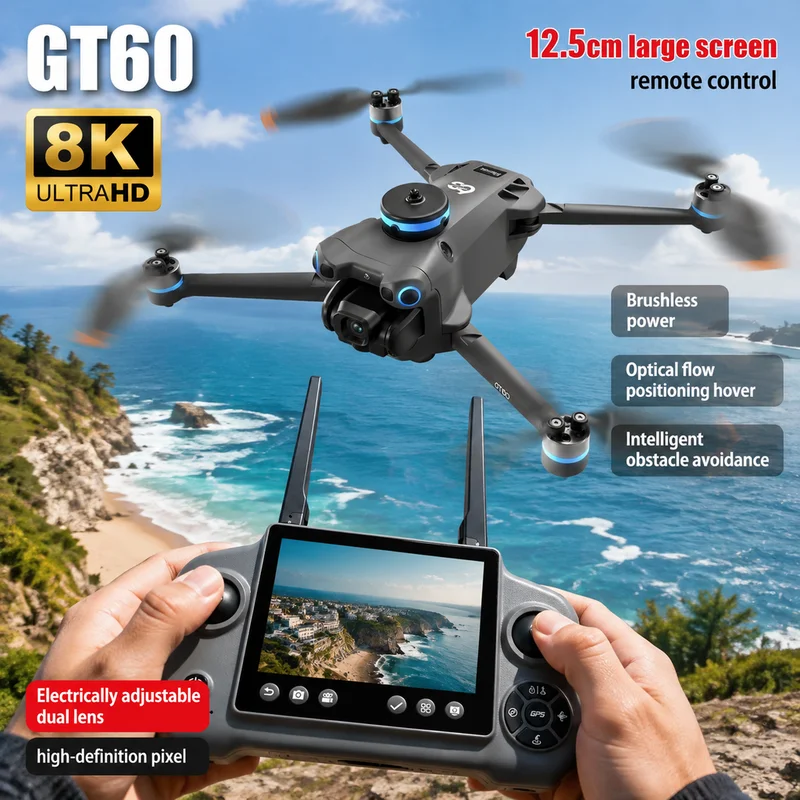 Drone Kit Long Range - 新製品 GT60 ミニドローン デュアルカメラ 8K 空中撮影機